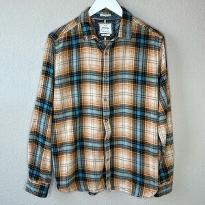 Denim & Flower Slim Fit Plaid Flannel Shirt Size Large